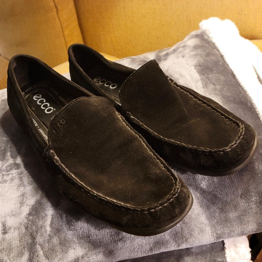 Men's ECCO black suede loafers - size 13
